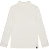 Super Soft Brushed Mock Neck Top, Off-White - T-Shirts - 1 - thumbnail