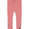 Super Soft Embroidered Brushed Rib Leggings, Light Pink - Leggings - 1 - thumbnail