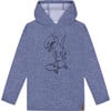 Super Soft Brushed Hooded T-Shirt With Print, Blue - T-Shirts - 1 - thumbnail