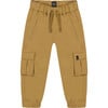 Stretch Twill Cargo Jogger Pants, Dark Beige - Pants - 1 - thumbnail