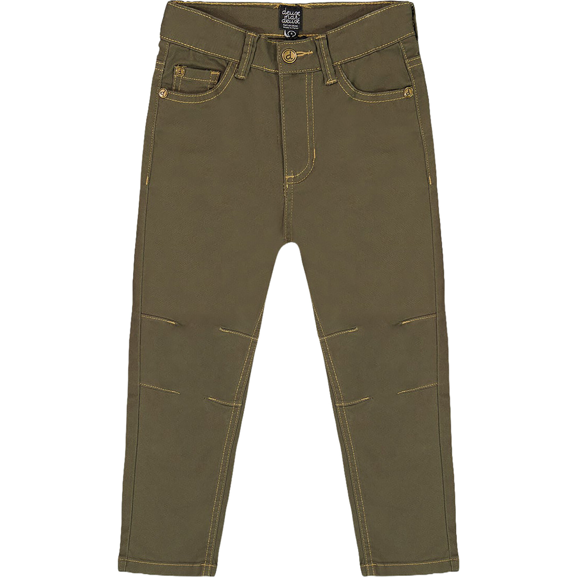 Stretch Twill Straight Leg Pants, Khaki Green - Pants - 1