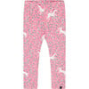 Unicorn Print Leggings, Pink - Leggings - 1 - thumbnail