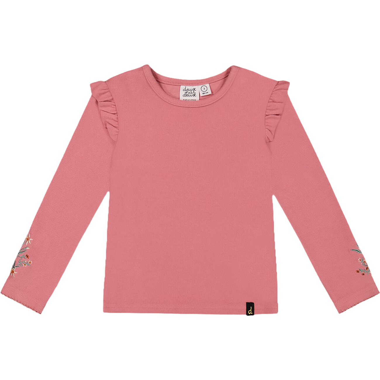Super Soft Embroidered Brushed Rib Long Sleeve T-Shirt