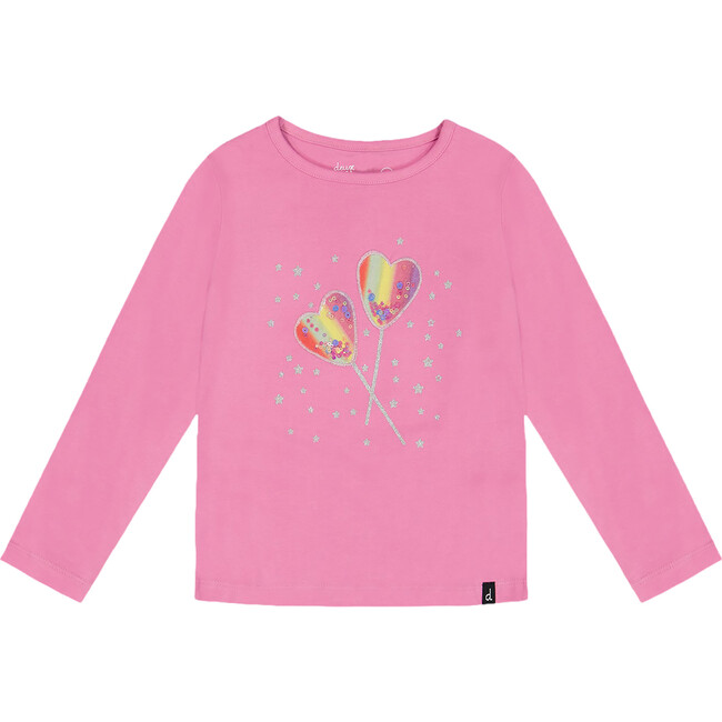 Shimmer & Shine Sequin Hearts Long Sleeve T-Shirt, Pink