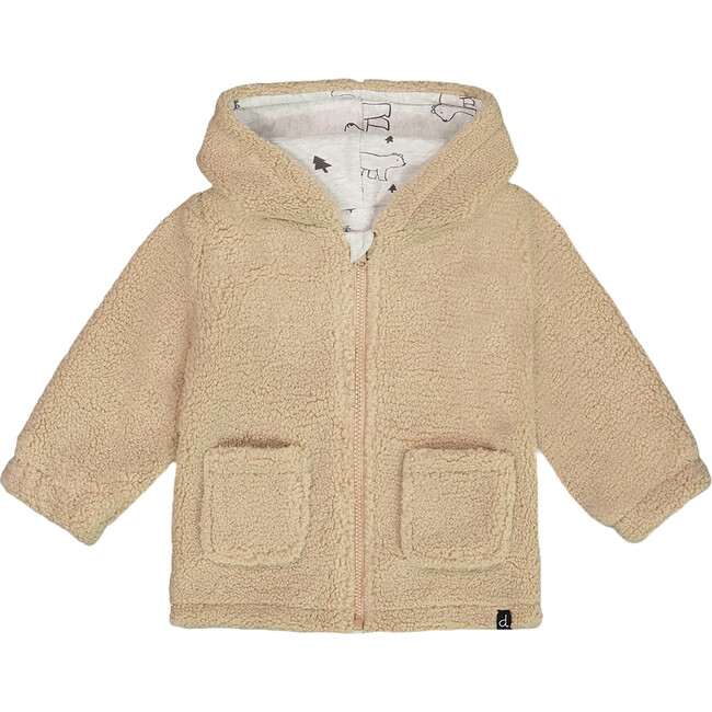 Sherpa Hooded Zip Jacket, Sand