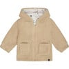 Sherpa Hooded Zip Jacket, Sand - Jackets - 1 - thumbnail