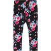 Roses Print Leggings, Black - Leggings - 1 - thumbnail