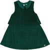 Ribbed Eyelet Collar Sleeveless Tiered A-Line Dress, Forest Green - Dresses - 1 - thumbnail