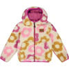 Reversible Sherpa Jacket, Purple Flowers - Puffers & Down Jackets - 1 - thumbnail