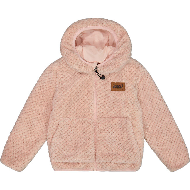 Reversible Textured Plush Jacket, Pink