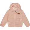 Reversible Textured Plush Jacket, Pink - Puffers & Down Jackets - 1 - thumbnail