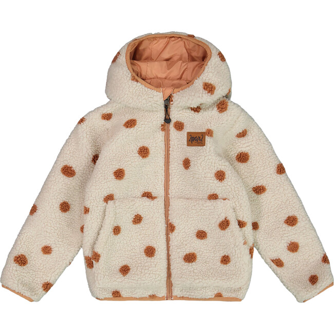 Reversible Sherpa Jacket, Pinky Brown With Dots