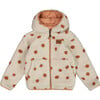 Reversible Sherpa Jacket, Pinky Brown With Dots - Puffers & Down Jackets - 1 - thumbnail