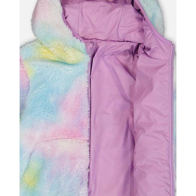 Reversible Tie-Dye Sherpa Jacket, Lilac - Puffers & Down Jackets - 3
