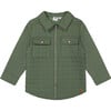 Quilted Canvas Overshirt With Pockets, Forest Green - Jackets - 1 - thumbnail