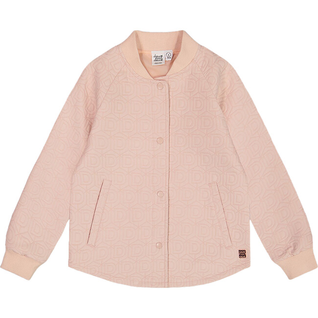 Quilted Long Sleeve Overshirt, Light Pink