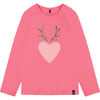 Raglan Sleeve T-Shirt With Print, Candy Pink - T-Shirts - 1 - thumbnail