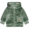 Plush Hooded Zip Jacket, Green - Jackets - 1 - thumbnail