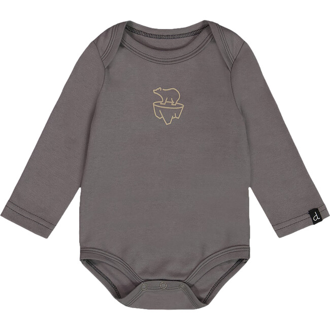 Organic Cotton Graphic Print Onesie, Dark Gray