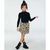 Print Faux Fur Mini Skirt, Leopard - Skirts - 3