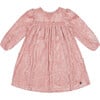 Long Sleeve Velvet Dress With Frills, Light Pink - Dresses - 1 - thumbnail