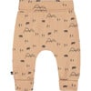 Organic Cotton Mountains Print Evolutive Pant, Sand - Pants - 1 - thumbnail