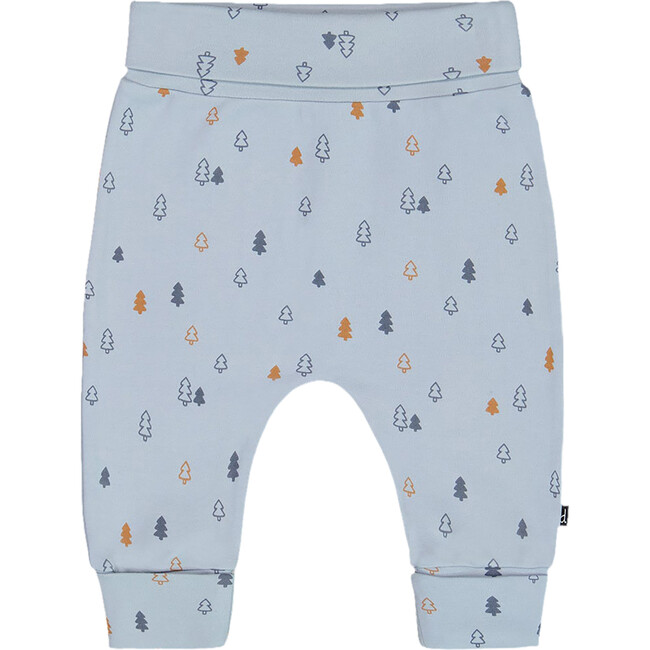 Organic Cotton Pine Print Evolutive Pant, Light Blue