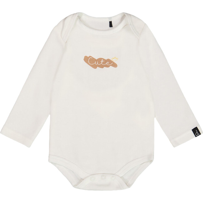 Deux par Deux Organic Cotton Onesie with Print Off White Off White