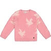 Jacquard Unicorn Sweater Hairy Knit, Pink - Sweaters - 1 - thumbnail