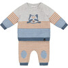 Jacquard Top & Knit Pant Set, Stripe Hazel & Blue - Mixed Apparel Set - 1 - thumbnail