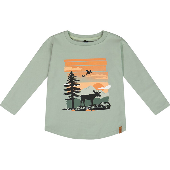 Long Sleeve Graphic Print Long Sleeve T-Shirt, Sage