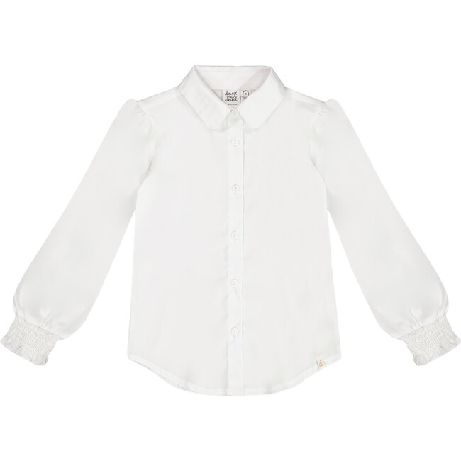 Long Sleeve Button Front Shirt, Off-White