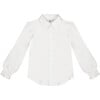 Long Sleeve Button Front Shirt, Off-White - Shirts - 1 - thumbnail