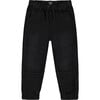 French Terry Jogger Pants, Black Denim - Jeans - 1 - thumbnail