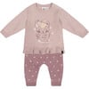 Fox Intarsia Top & Knit Pant Set, Woodrose - Mixed Apparel Set - 1 - thumbnail