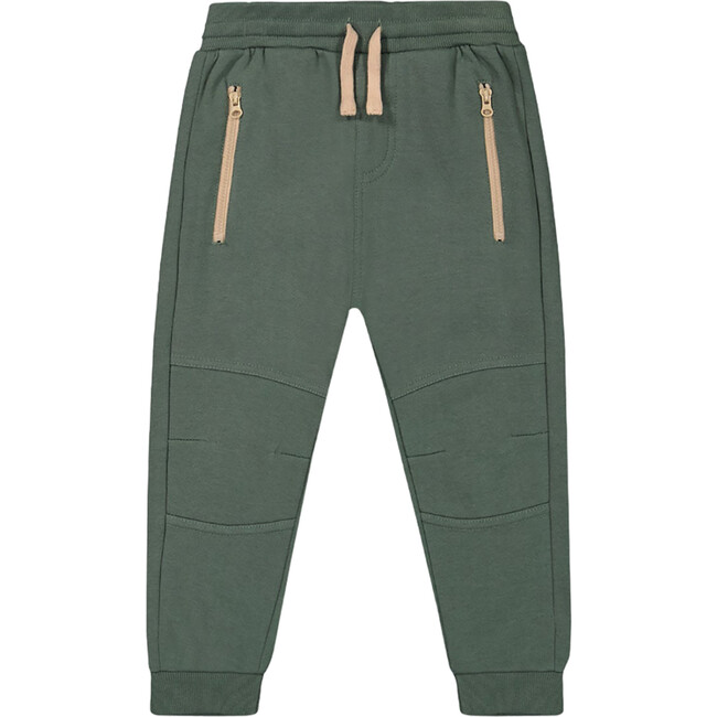Fleece Sweatpants With Zip Pockets, Forest Green