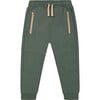 Fleece Sweatpants With Zip Pockets, Forest Green - Sweatpants - 1 - thumbnail