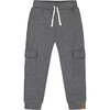 Fleece Sweatpants With Cargo Pockets, Dark Gray - Sweatpants - 1 - thumbnail