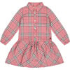 Flannel Shirt Dress With Frill, Pink Plaid - Dresses - 1 - thumbnail