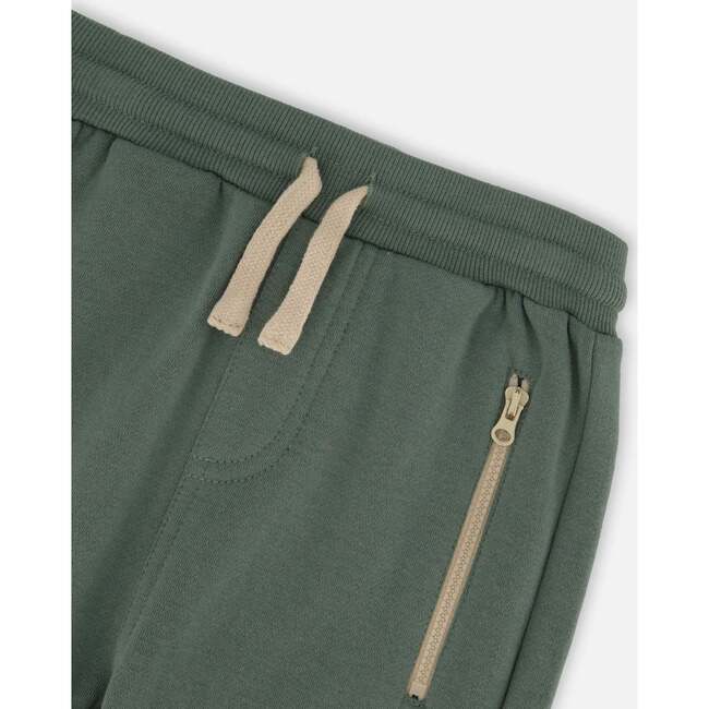 Fleece Sweatpants With Zip Pockets, Forest Green - Sweatpants - 4