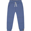 Fleece Cuffed Ankle Drawstring Sweatpants, Blue - Sweatpants - 1 - thumbnail