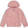 Edelweiss Hooded Plush Vest, Dusty Pink - Jackets - 1 - thumbnail