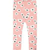 Flowers Print Leggings, Pink & Off-White - Leggings - 1 - thumbnail