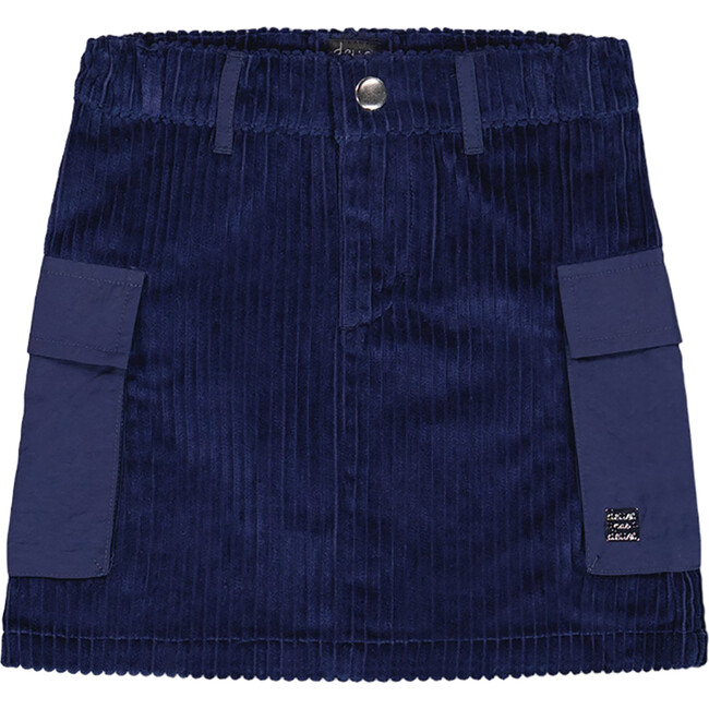 Corduroy Cargo Pocket Mini Skirt, Navy