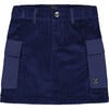 Corduroy Cargo Pocket Mini Skirt, Navy - Skirts - 1 - thumbnail