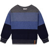 Color-Block Ribbed Hem Sweater, Blue Gradient - Sweaters - 1 - thumbnail