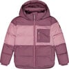 Color-Block Hooded Puffy Jacket, Lilac & Purple - Jackets - 1 - thumbnail