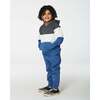 Color-Block Hooded Fleece Sweatshirt, Gray, White & Blue - Sweatshirts - 2