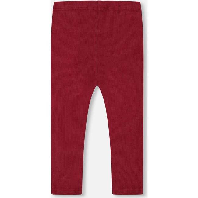 Corduroy Rib Leggings, Burgundy - Leggings - 3