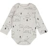 All-Over Bears Print Organic Cotton Onesie, Gray Mix - Onesies - 1 - thumbnail